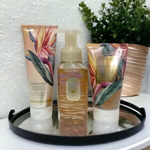 Bath & Body Works Gift Set Bahamas Passionfruit Body Scrub Lotion Hand Soap Nwt